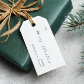 Elegant minimalistisch script Vrolijk kerstgezin Cadeaulabel