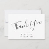 Elegant Minimalistisch Script White Custom Wedding Bedankkaart (Voorkant)