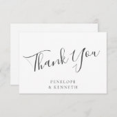 Elegant Minimalistisch Script White Custom Wedding Bedankkaart (Voorkant / Achterkant)