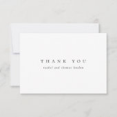 Elegant minimalistisch script zwart wit bruiloft bedankkaart (Voorkant)