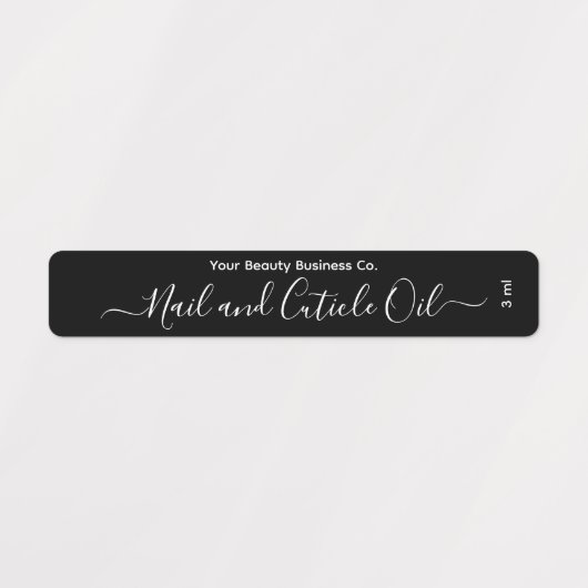 Elegant minimalistisch script zwart-wit op maat labels (Design 1)