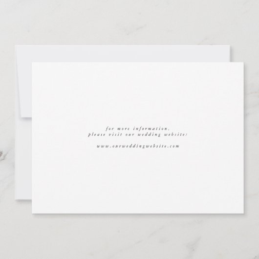 Elegant minimalistisch script zwart-wit save the date (Achterkant)