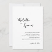 Elegant minimalistisch script zwart-witbruiloft kaart (Voorkant)