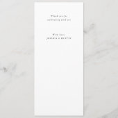 Elegant minimalistisch script zwart-witbruiloft menu (Achterkant)