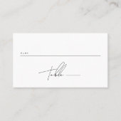 Elegant minimalistisch script zwart-witbruiloft plaatskaartje (Voorkant)