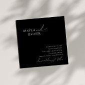 Elegant minimalistisch script | Zwarte-Square Wedd Kaart