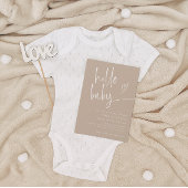 Elegant minimalistisch scriptneutraal Baby shower Kaart