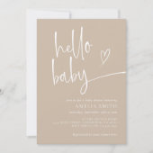 Elegant minimalistisch scriptneutraal Baby shower Kaart (Voorkant)