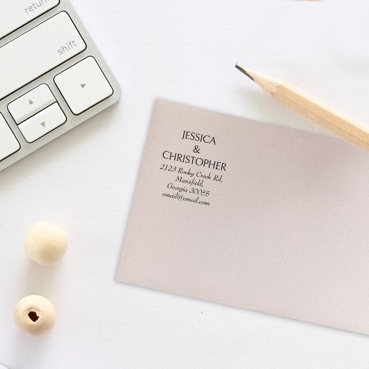 Elegant minimalistisch serf custom retour adres rubberstempel