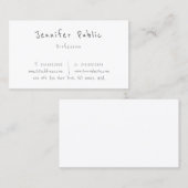 Elegant minimalistisch Sjabloon kalligrafie Modern Visitekaartje (Voorkant / Achterkant)