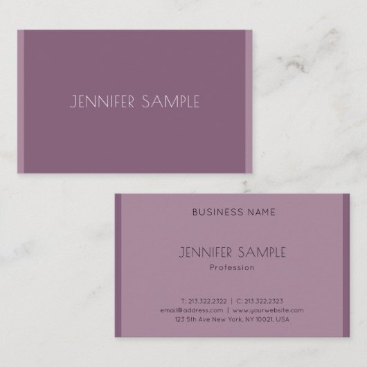 Elegant Minimalistisch Sjabloon Moderne Trendy Lux Visitekaartje (Voorkant / Achterkant)
