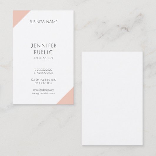 Elegant minimalistisch Sjabloon Moderne Verticaal Visitekaartje (Voorkant / Achterkant)