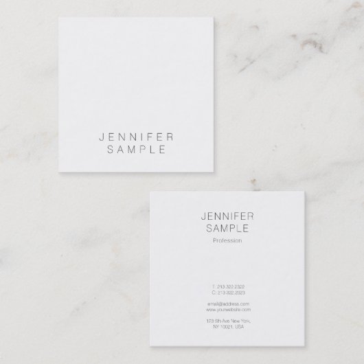 Elegant minimalistisch Sjabloon Professional Chic  Vierkante Visitekaartje (Voorkant / Achterkant)