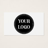 Elegant, Minimalistisch & Slank Zwart QR Code Logo Visitekaartje (Voorkant)