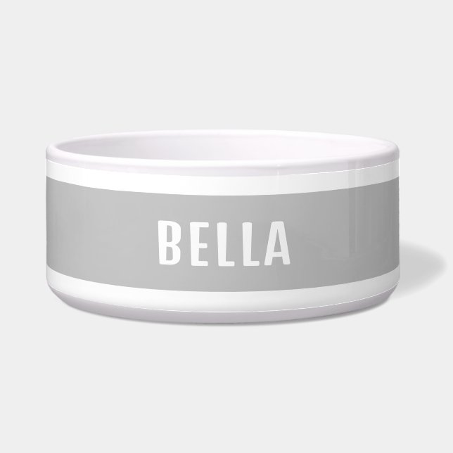 Elegant minimalistisch speciaal aangepast grijs pl voerbakje (Voorkant)