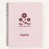 Elegant minimalistisch spiraaljournaal met bloemen notitieboek (Voorkant)