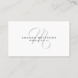 Elegant minimalistisch stijlvol script grijs monog visitekaartje