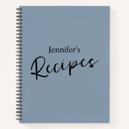 Elegant minimalistisch stoffig blauw recept notitieboek