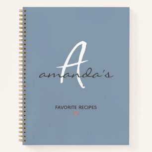 Elegant minimalistisch stoffig grijs recept notitieboek