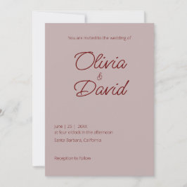 Elegant minimalistisch stoffig Roos bruiloft Kaart