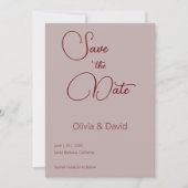 Elegant minimalistisch stoffig Roos bruiloft Kaart (Voorkant)