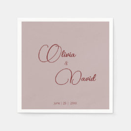 Elegant minimalistisch stoffig Roos bruiloft Servet