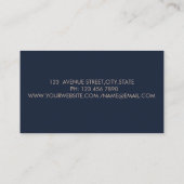 Elegant minimalistisch, streep, gouden lotus visitekaartje (Achterkant)