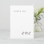 Elegant minimalistisch tabelnummer Kaart (Staand voorkant)