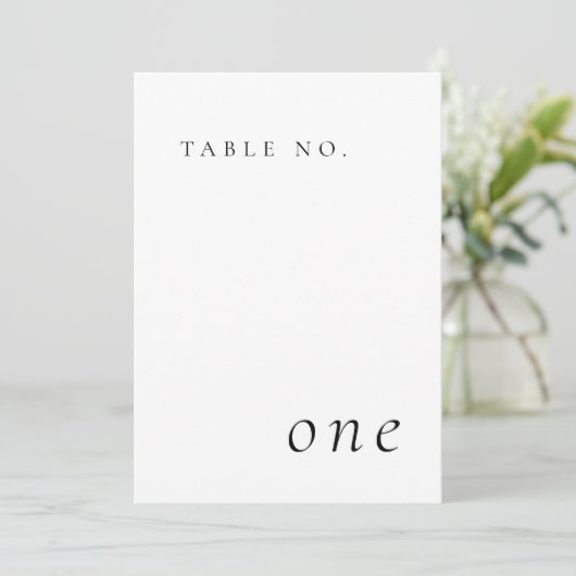 Elegant minimalistisch tabelnummer Kaart (Staand voorkant)