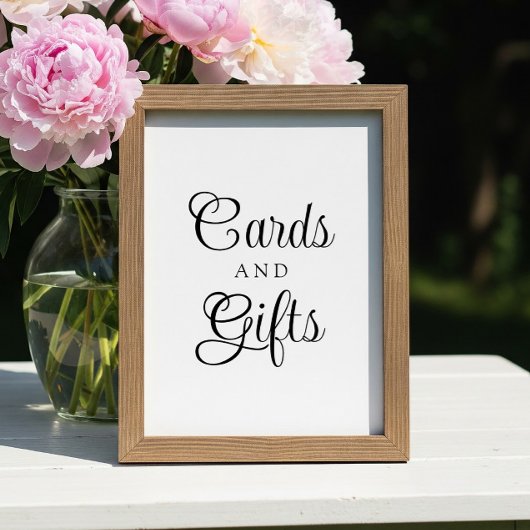 Elegant minimalistisch teken "Kaarten en geschenke Poster