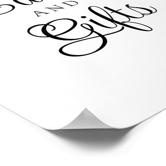 Elegant minimalistisch teken "Kaarten en geschenke Poster (Hoek)