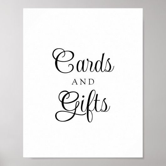 Elegant minimalistisch teken "Kaarten en geschenke Poster (Voorkant)