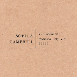 Elegant minimalistisch terugkeeradres dat zichzelf  zelfinktende stempel