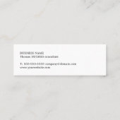 Elegant minimalistisch textuurconsultant: grijs mini visitekaartje (Achterkant)