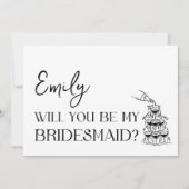 Elegant, minimalistisch, tijdloos bruidsmeisje voo kaart (Voorkant)