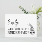 Elegant, minimalistisch, tijdloos bruidsmeisje voo kaart (Staand voorkant)