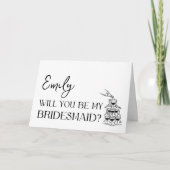 Elegant, minimalistisch, tijdloos bruidsmeisje voo kaart (Voorkant)