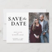 Elegant minimalistisch traditioneel script 1 foto save the date (Voorkant)