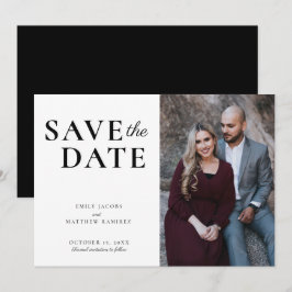 Elegant minimalistisch traditioneel script 1 foto save the date