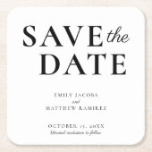 Elegant minimalistisch traditioneel script zwart w kartonnen onderzetters (Voorkant)