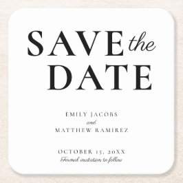 Elegant minimalistisch traditioneel script zwart w kartonnen onderzetters