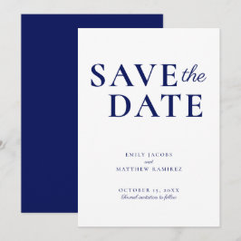 Elegant minimalistisch Traditionele Manuscript Blu Save The Date