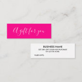 Elegant minimalistisch trendroze kortingskaart mini visitekaartje (Voorkant / Achterkant)