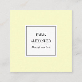 Elegant minimalistisch trendy pastel geel modern vierkante visitekaartje
