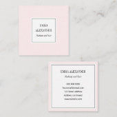 Elegant minimalistisch trendy pastel roze modern vierkante visitekaartje (Voorkant / Achterkant)