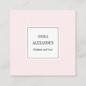 Elegant minimalistisch trendy pastel roze modern vierkante visitekaartje (Voorkant)