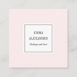 Elegant minimalistisch trendy pastel roze modern vierkante visitekaartje
