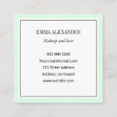 Elegant minimalistisch trendy pastelmint groene mo vierkante visitekaartje (Achterkant)