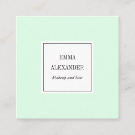 Elegant minimalistisch trendy pastelmint groene mo vierkante visitekaartje