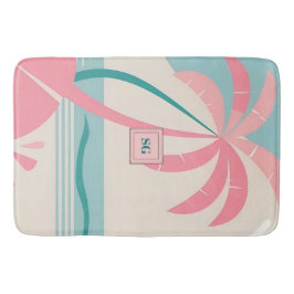 Elegant minimalistisch tropisch roze blauwgroen mo badmat